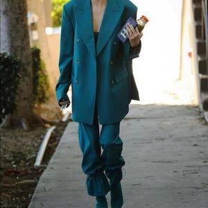Finally call! 1:1 Hailey Bieber pants NWT in Teal